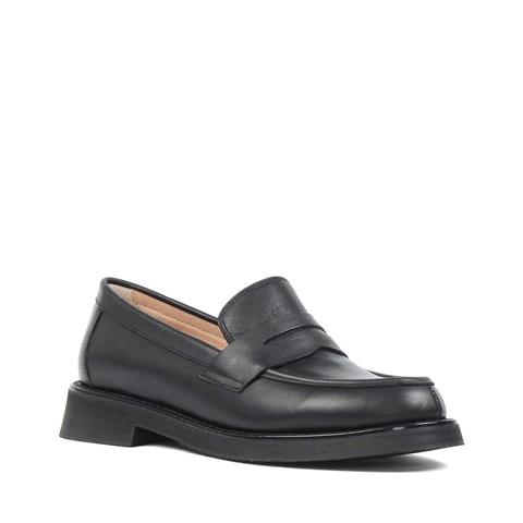 Kadın Siyah Deri Loafer