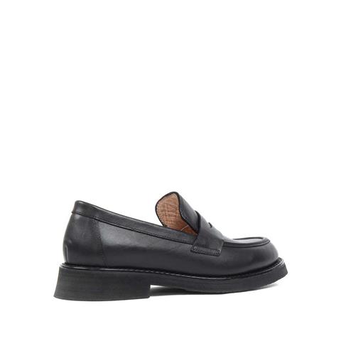 Kadın Siyah Deri Loafer