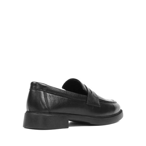 Kadın Siyah Deri Loafer