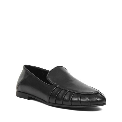 Kadın Siyah Deri Loafer