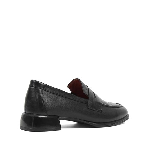 Kadın Siyah Deri Loafer