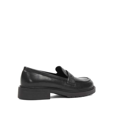 Kadın Siyah Deri Loafer