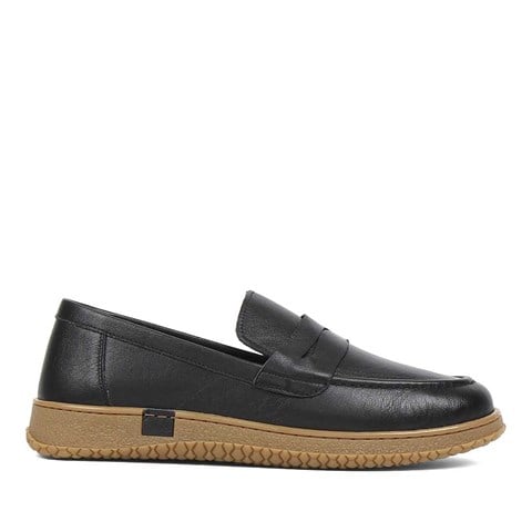 Kadın Siyah Deri Loafer