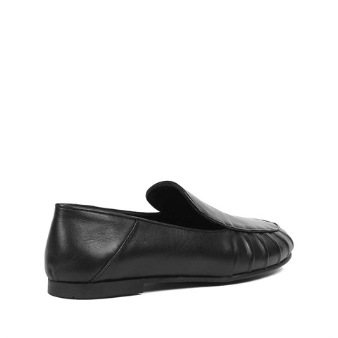 Kadın Siyah Deri Loafer