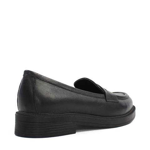 Kadın Siyah Deri Loafer