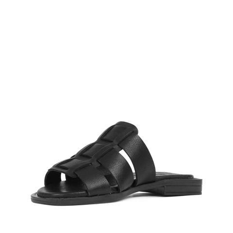 Kadın Siyah Deri Terlik