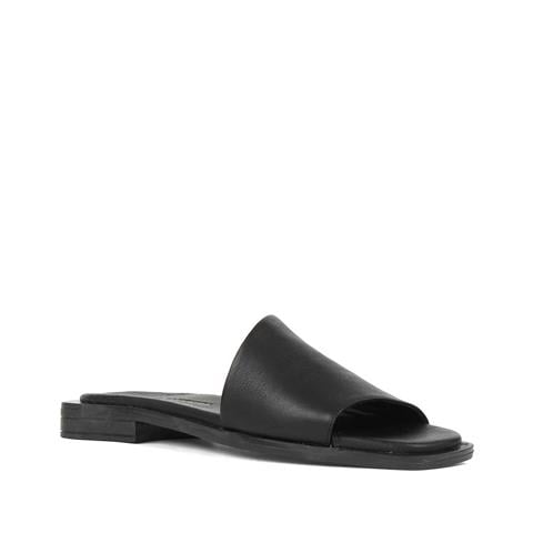 Kadın Siyah Deri Terlik