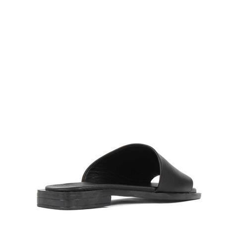 Kadın Siyah Deri Terlik