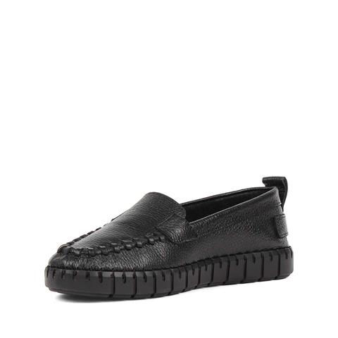 Kadın Siyah Dikiş Detaylı Deri Ayakkabı