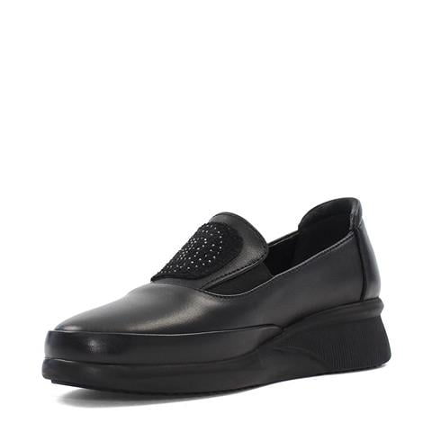 Kadın Siyah Dolgu Topuklu Deri Ayakkabı