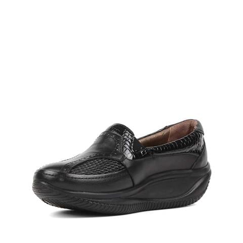 Kadın Siyah Dolgu Topuklu Deri Ayakkabı