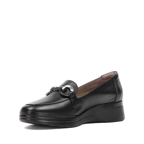 Kadın Siyah Dolgu Topuklu Deri Ayakkabı