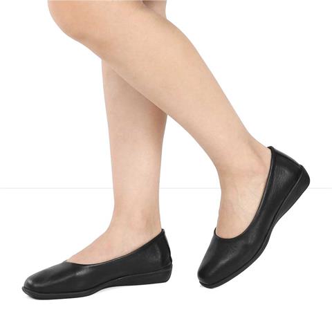 Kadın Siyah Düz Deri Ayakkabı