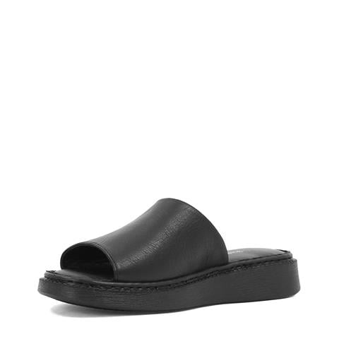 Kadın Siyah Düz Deri Terlik