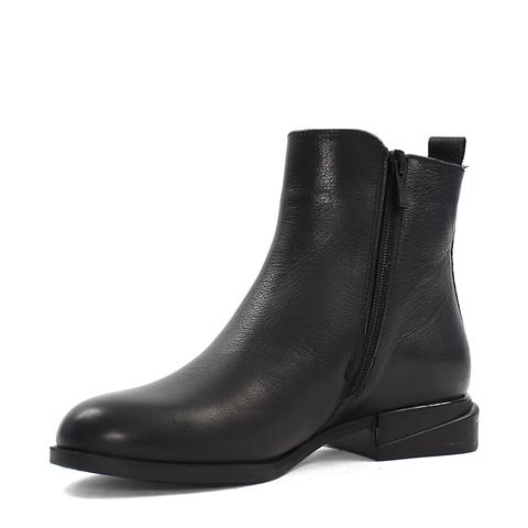 Kadın Siyah Fermuarlı Deri Bot