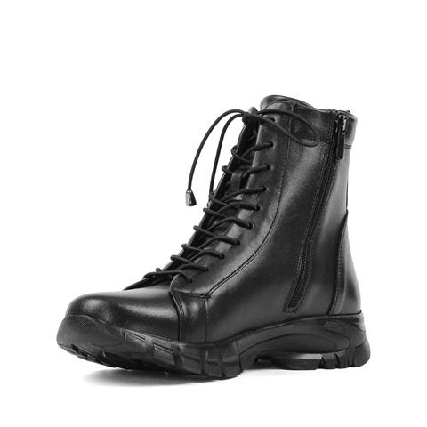 Kadın Siyah Fermuarlı Deri Bot