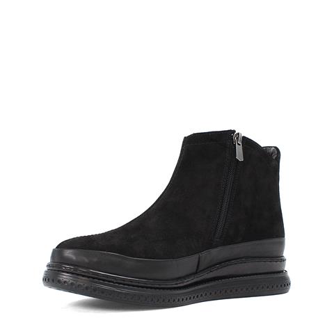 Kadın Siyah Fermuarlı Dolgu Topuklu Süet Deri Bot