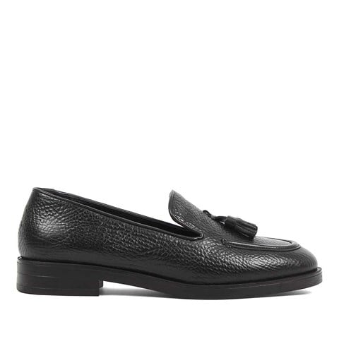 Kadın Siyah Floter Deri Loafer