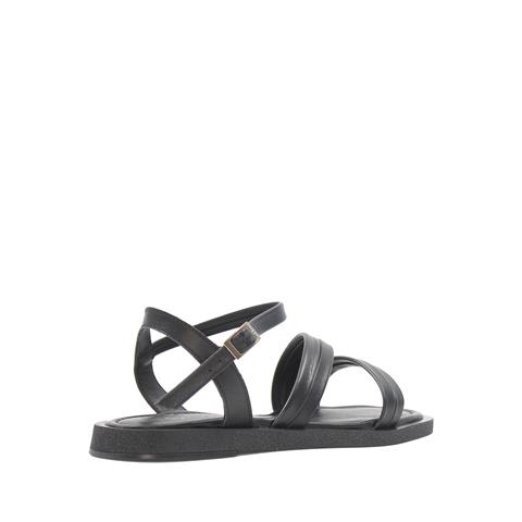 Kadın Siyah İnce Bantlı Deri Sandalet