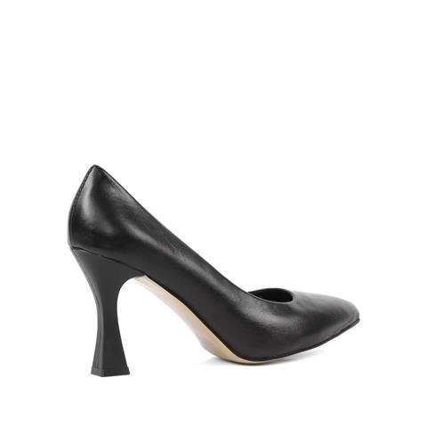 Kadın Siyah İnce Topuklu Deri Stiletto