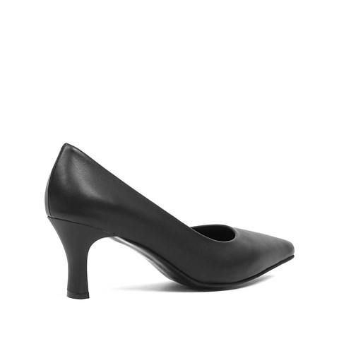 Kadın Siyah İnce Topuklu Deri Stiletto