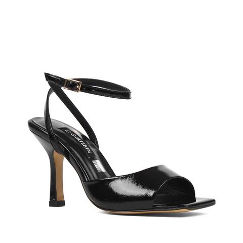 Kadın Siyah İnce Topuklu Rugan Deri Ayakkabı