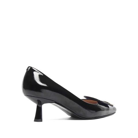 Kadın Siyah İnce Topuklu Rugan Deri Klasik Ayakkabı