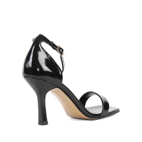 Kadın Siyah İnce Topuklu Rugan Deri Klasik Ayakkabı