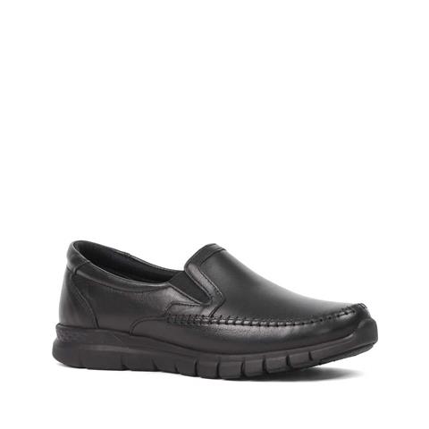 Kadın Siyah Kalın Tabanlı Deri Ayakkabı