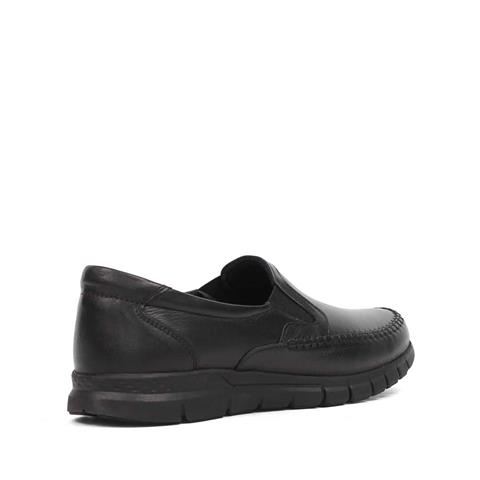 Kadın Siyah Kalın Tabanlı Deri Ayakkabı