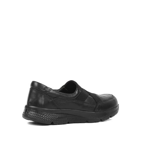 Kadın Siyah Kalın Tabanlı Deri Ayakkabı