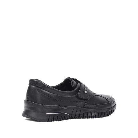 Kadın Siyah Kalın Tabanlı Deri Ayakkabı