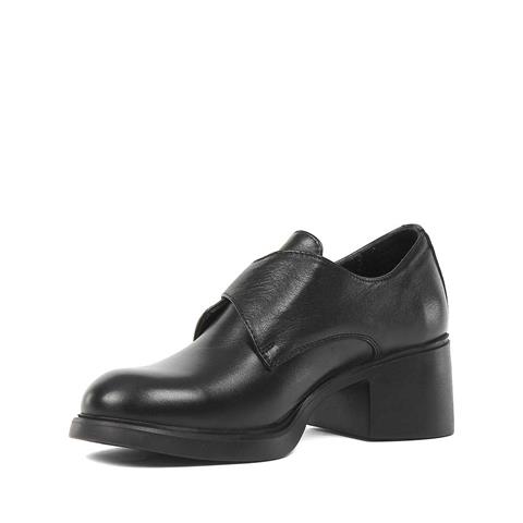 Kadın Siyah Kalın Topuklu Deri Ayakkabı