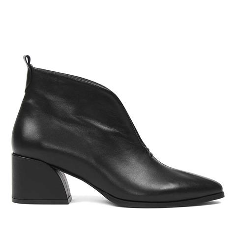 Celal Gültekin Kadın Siyah Kalın Topuklu Deri Bot
