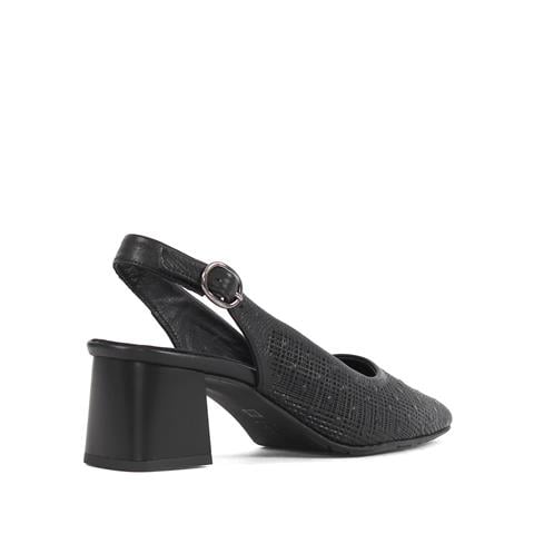 Kadın Siyah Kalın Topuklu Deri Klasik Ayakkabı