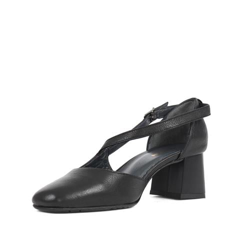 Kadın Siyah Kalın Topuklu Deri Klasik Ayakkabı