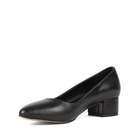 Kadın Siyah Kalın Topuklu Deri Klasik Ayakkabı