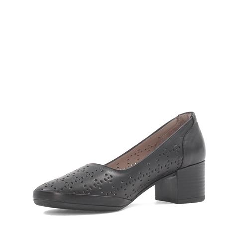 Kadın Siyah Kalın Topuklu Deri Klasik Ayakkabı