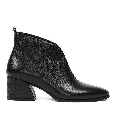 Celal Gültekin Kadın Siyah Kalın Topuklu Flotter Deri Bot