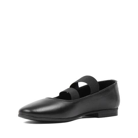 Kadın Siyah Lastikli Deri Babet