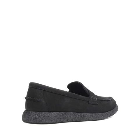 Kadın Siyah Nubuk Deri Loafer