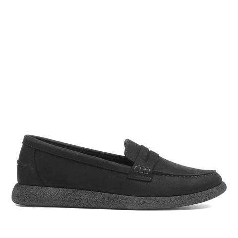 Kadın Siyah Nubuk Deri Loafer