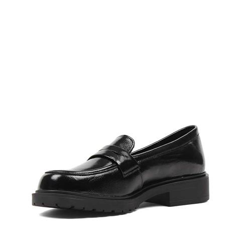 Kadın Siyah Rugan Deri Loafer