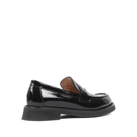 Kadın Siyah Rugan Deri Loafer