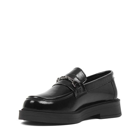 Kadın Siyah Rugan Deri Loafer