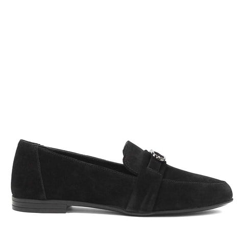 Kadın Siyah Süet Deri Loafer