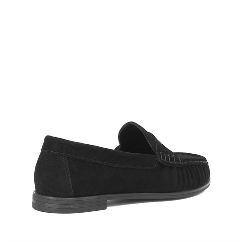 Kadın Siyah Süet Deri Loafer
