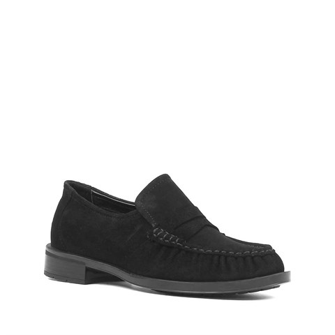 Kadın Siyah Süet Deri Loafer