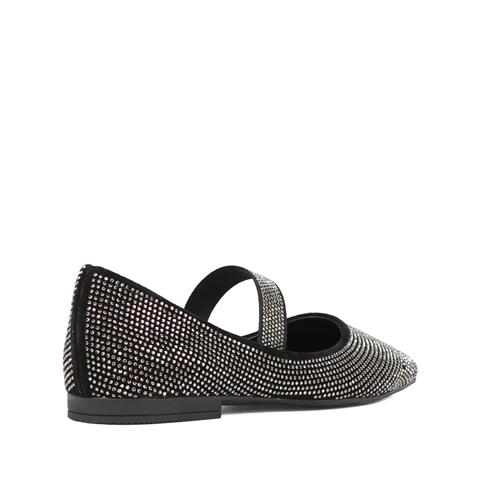 Kadın Siyah Taşlı Deri Ayakkabı