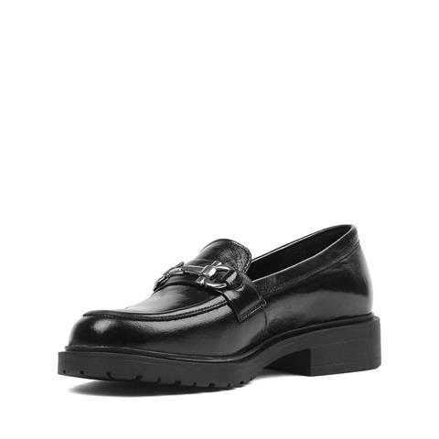 Kadın Siyah Tokalı Rugan Deri Loafer